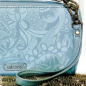 Sakroots Blue Floral Wristlet/Crossbody